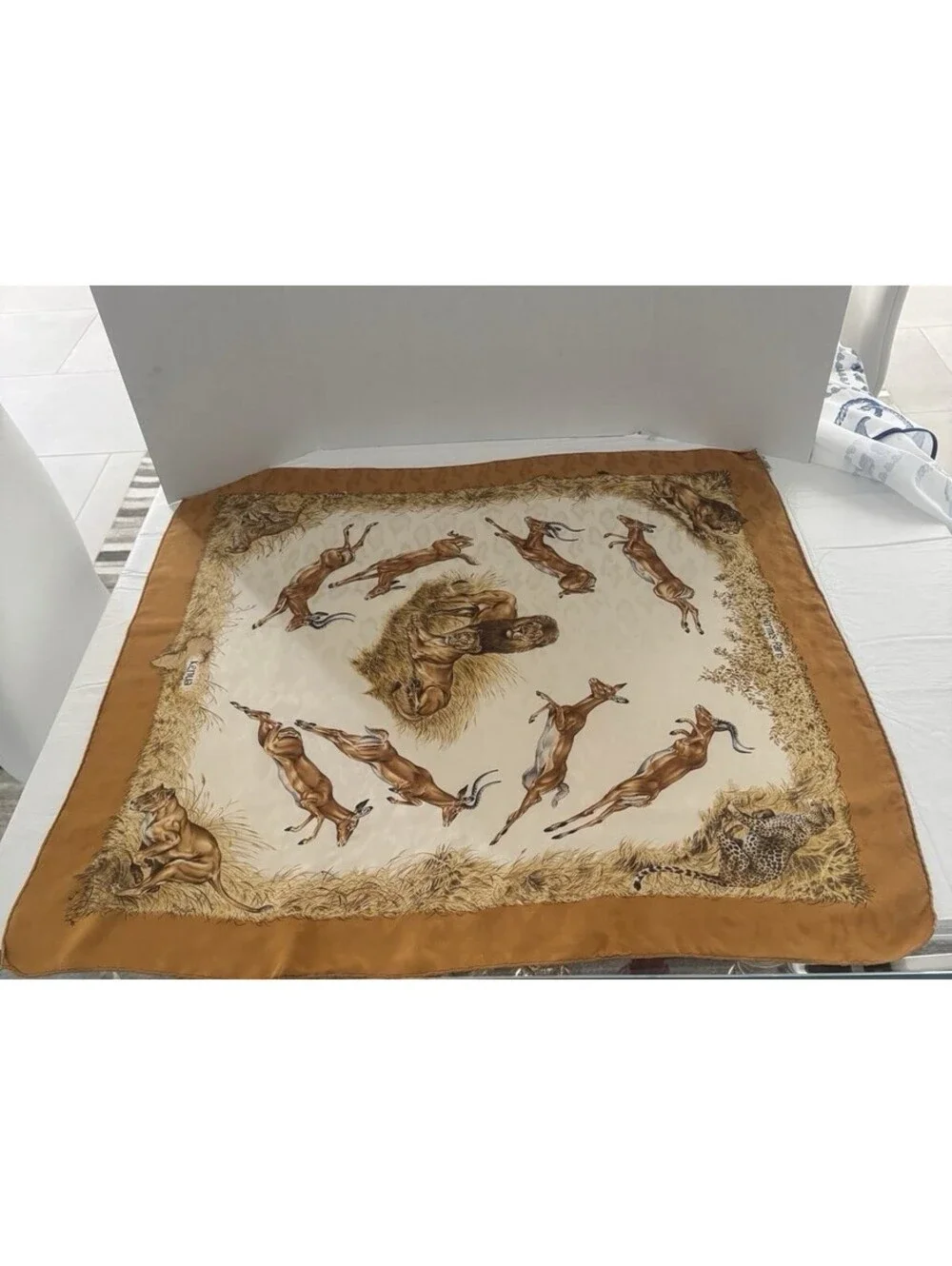 Hermès “Kenya” Carré 90 Jacquard Silk Scarf – Robert Dallet Wildlife Design